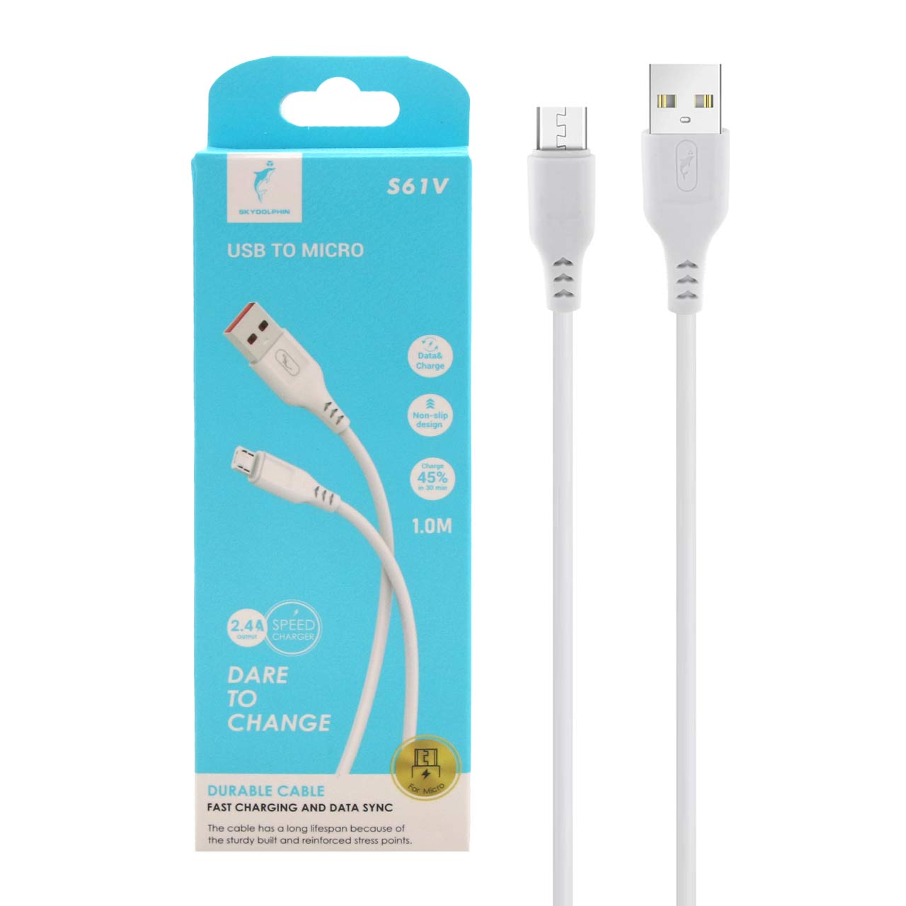 کابل شارژ فست اندروید SKY DOLPHIN مدل S61V مشکی
