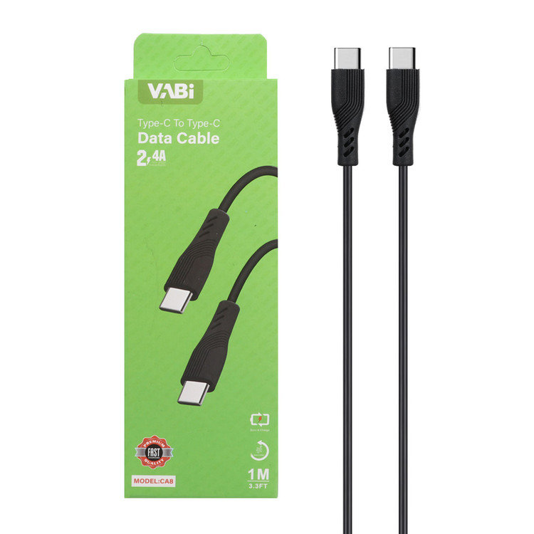 کابل شارژ سوپر فست VABI Type-C to Type-C مدل CA8 - مشکی - DST (گارانتی شش ماهه)