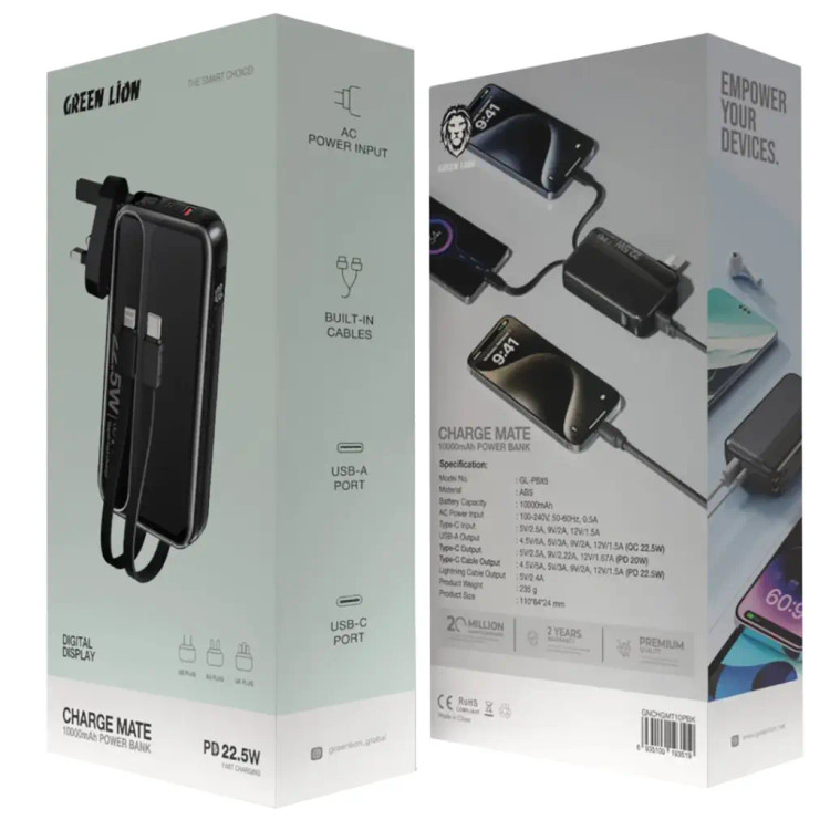 پاوربانک شارژ میت 10000 میلی آمپر گرین Green Charge Mate PowerBank 10000mAh