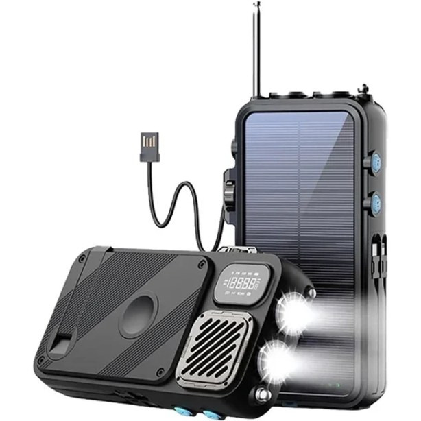 پاوربانک خورشیدی و اسپیکر بلوتوث پاورولوژی مدل Powerology 16000mAh Solar PP049 توان 20W